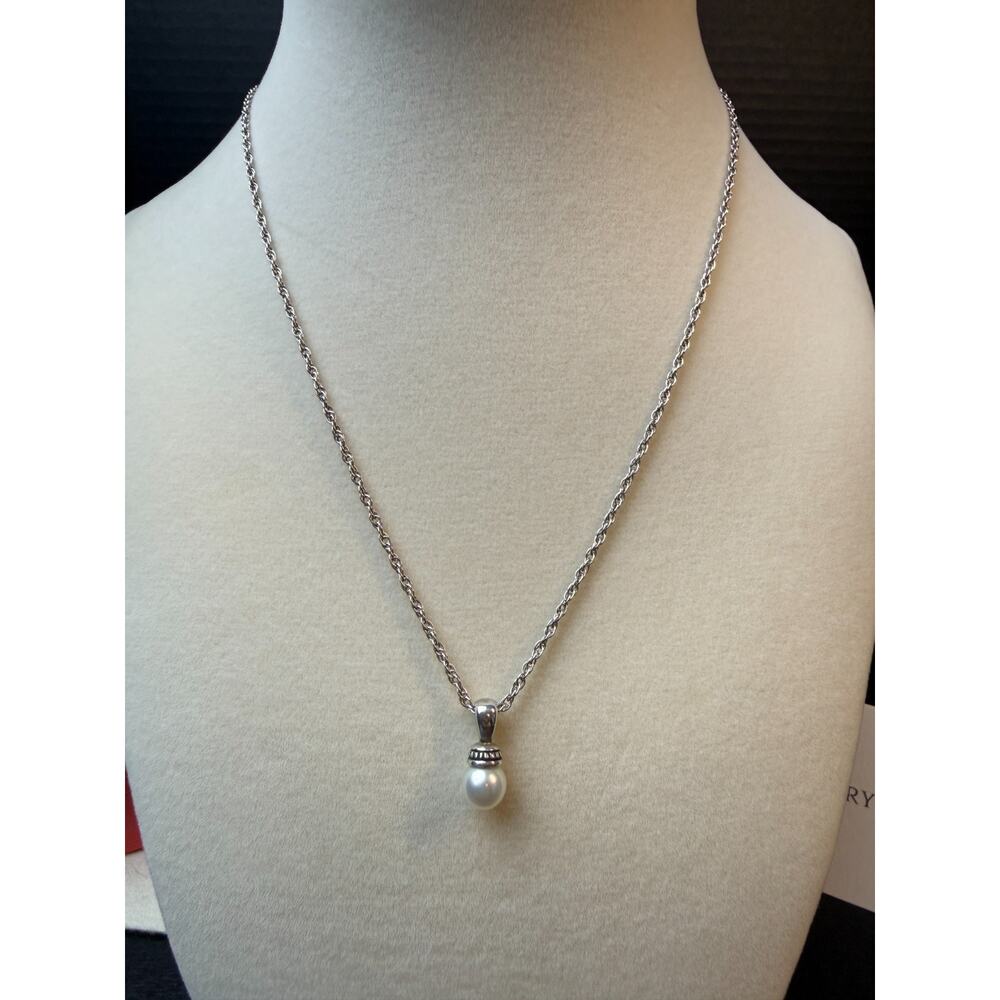 JAMES AVERY Sterling Silver Vintage Drop Pearl Pendant Charm Necklace Retired - Picture 3 of 6